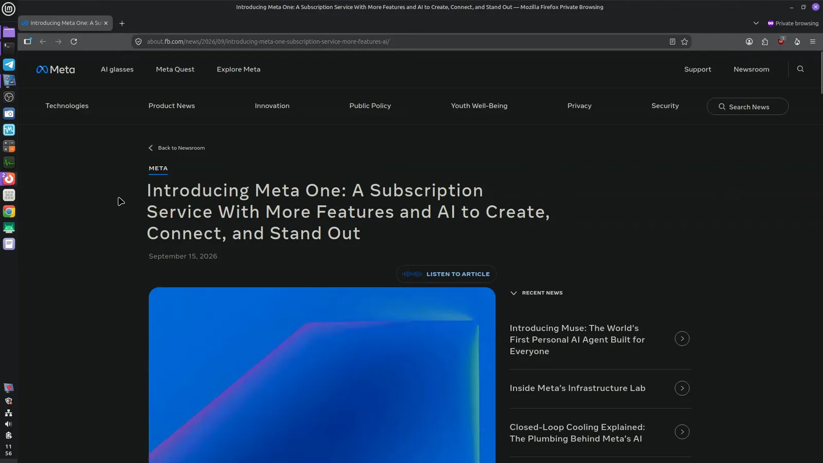 Meta 官方新闻页宣布推出全新订阅服务 Meta One